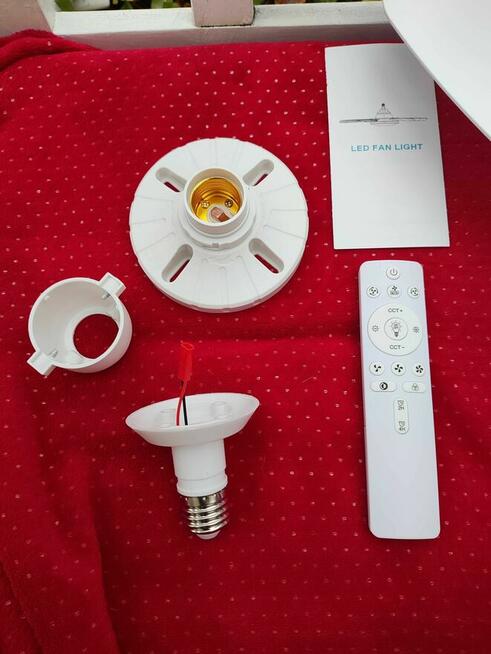 Wentylator Sufitowy Wiatrak Biały Lampa plafon LED z pilotem