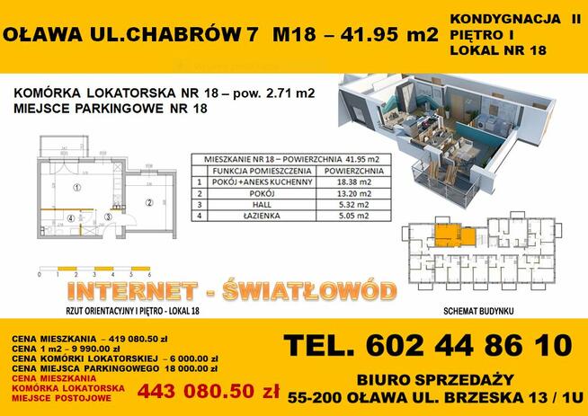 Oława sprzedam nowe mieszkanie 2 pokojowe z balkonem