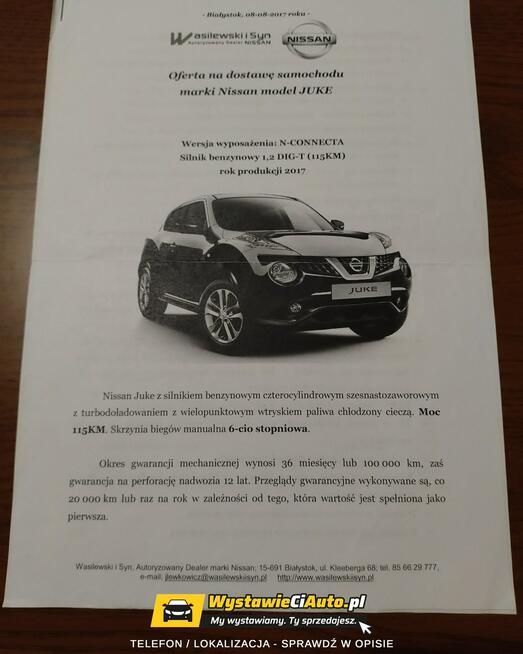 Nissan Juke Telefon: 664_337_268 Lokalizacja: Białystok