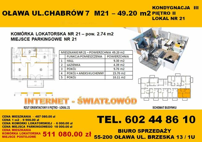 Oława sprzedam nowe mieszkanie 3 pokojowe z balkonem