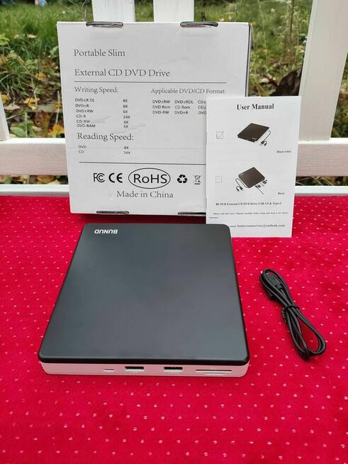 Nagrywarka Zewnętrzna Przenośna DVD CD Napęd Optyczny USB3.0