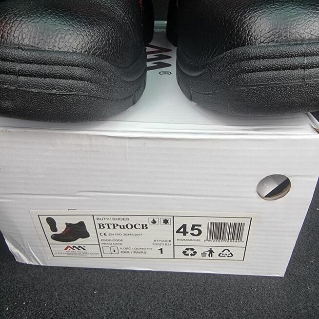 OCIEPLANE Buty 45 Trzewiki Ochronne Robocze Antypoślizgowe