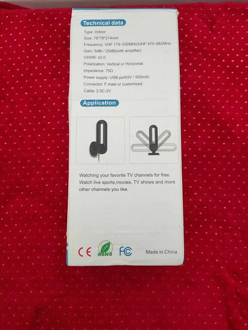 Antena Pokojowa Aktywna 4K 1080P wewnętrzna do Telewizora TV