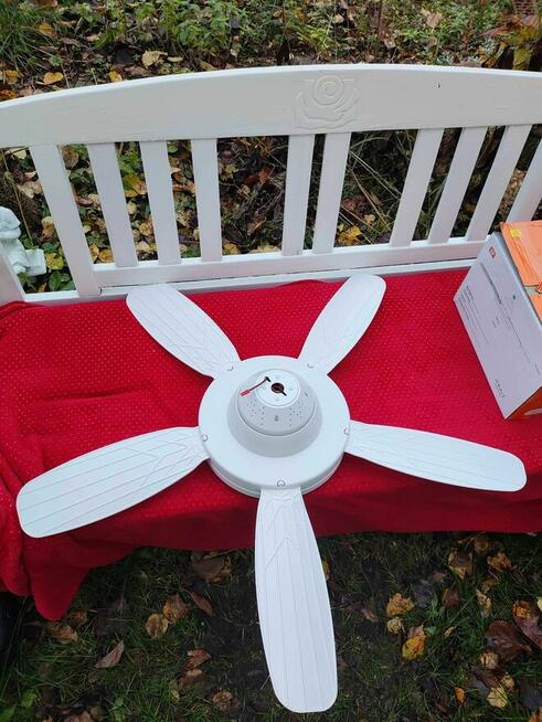 Wentylator Sufitowy Wiatrak Biały Lampa plafon LED z pilotem