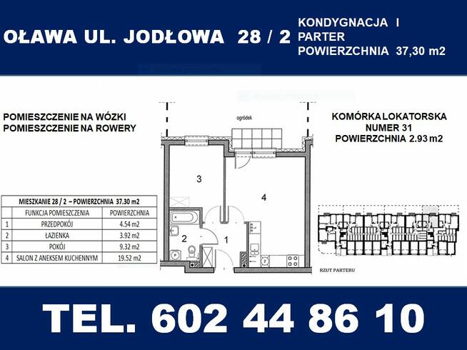 Oława mieszkanie z ogródkiem 2 pokoje_komórka lokatorska