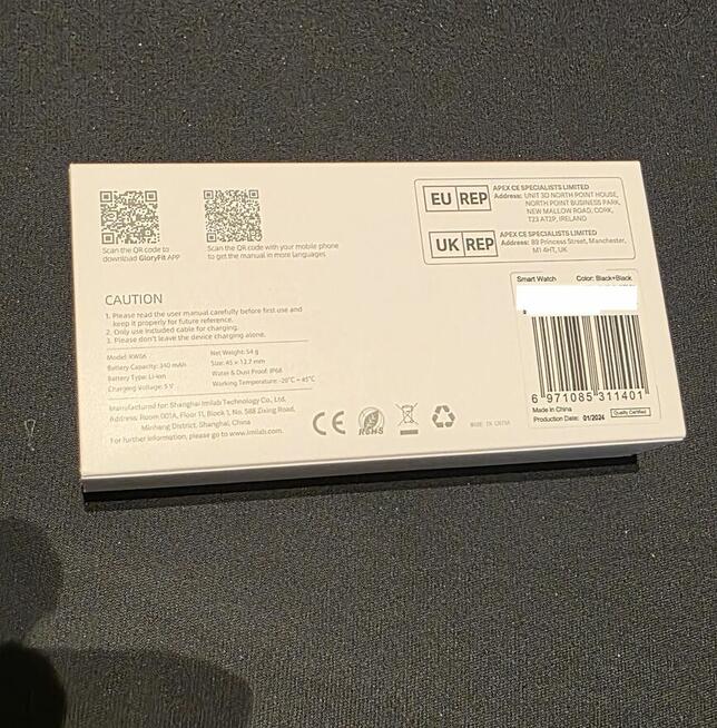 Nowy zegarek smartwach Imilab KW66 czarny