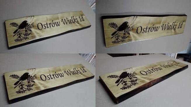 Szyld drewniany z ręcznie wykonanymi grawerem na zamówienie