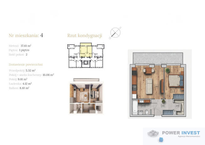 2 - pokojowe z balkonem Czarnochowice