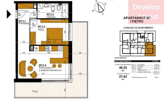 Apartament > 46,30 m2