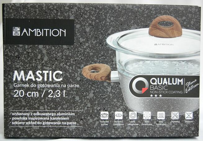 Ambition Mastic 20 cm szklany garnek do gotowania na parze