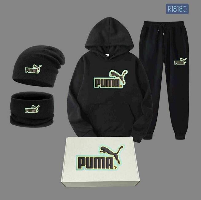 Komplet męski spodnie dresowe z bluza + czapka z kominem