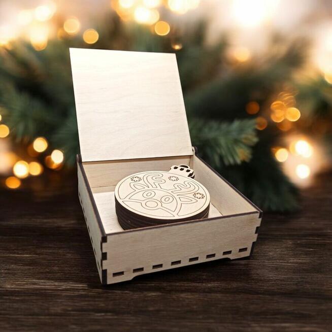 Zestaw Drewnianych Bombek Do Malowania, OZDOBY ŚWIĄTECZNE, D