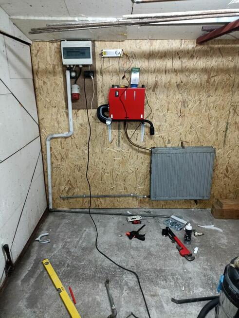 Montaż ogrzewanie garażu warsztatu ocieplanie namiot WEBASTO