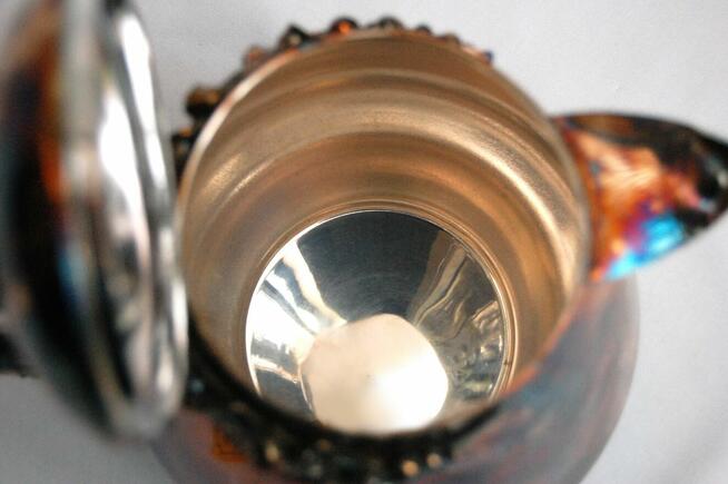 Posrebrzany dzbanek platerowany srebrem konwalie Resovia PRL