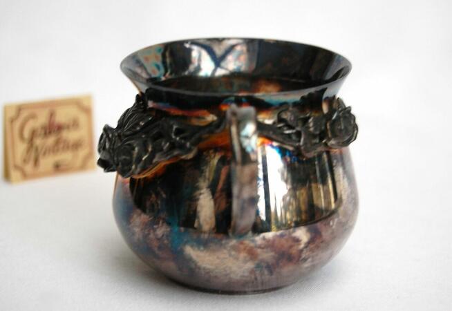 Posrebrzany mlecznik platerowany srebrem róże Resovia PRL