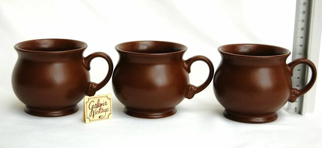 Kubek kamionkowy brązowy do grzańca wina czekolady barszczu