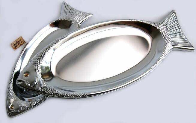 Taca, patera, półmisek, ryba, na rybę, ryby, stal, 2 szt.