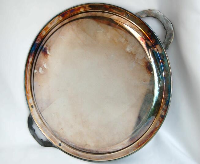 Nowa taca posrebrzana platerowana srebrem Resovia róże PRL