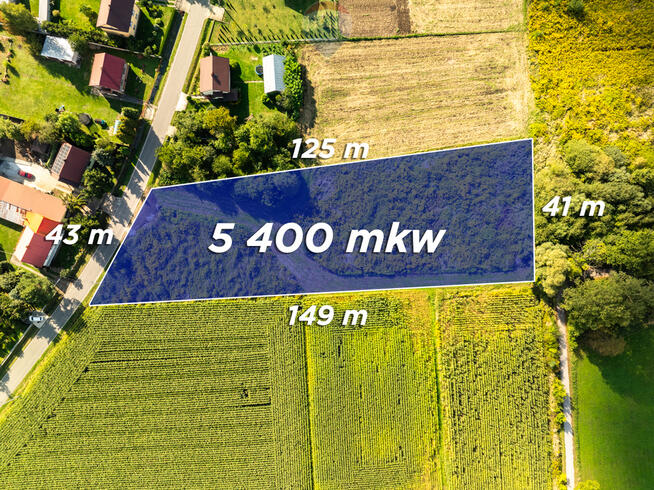Płaska, prostokątna działka 33 km do Krakowa