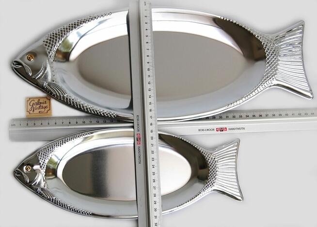 Taca, patera, półmisek, ryba, na rybę, ryby, stal, 2 szt.