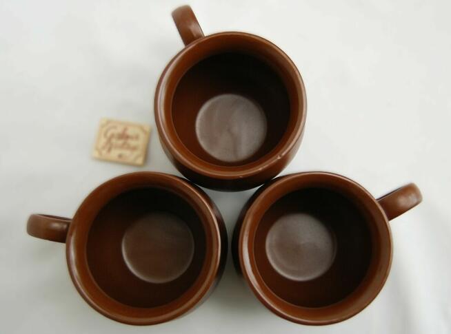 Kubek kamionkowy brązowy do grzańca wina czekolady barszczu