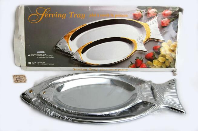 Taca, patera, półmisek, ryba, na rybę, ryby, stal, 2 szt.