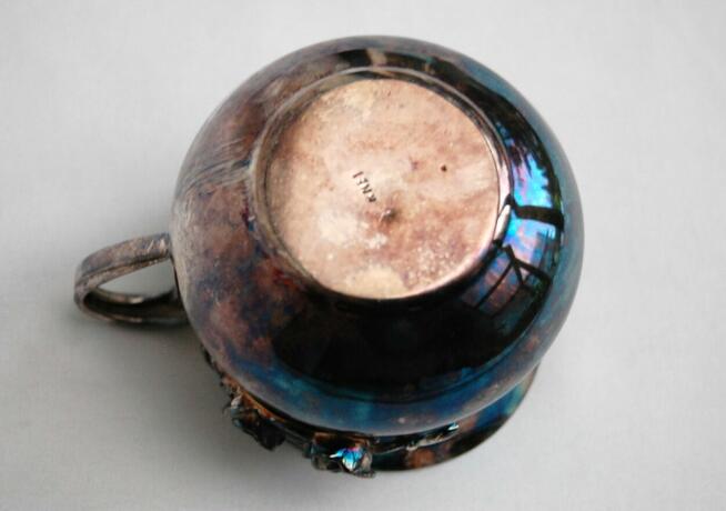 Posrebrzany mlecznik platerowany srebrem róże Resovia PRL