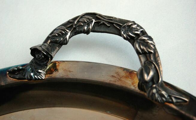 Nowa taca posrebrzana platerowana srebrem Resovia róże PRL