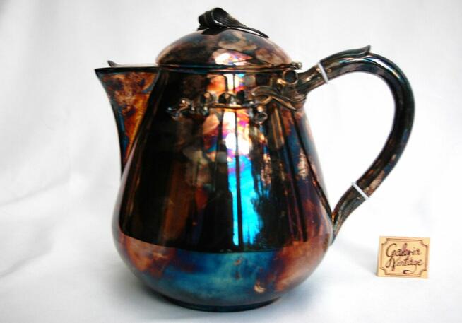 Posrebrzany dzbanek platerowany srebrem konwalie Resovia PRL