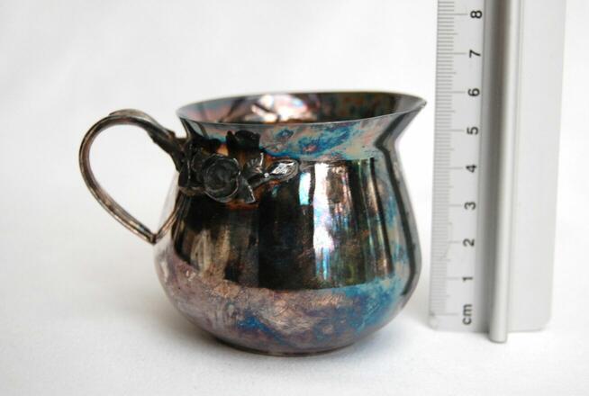 Posrebrzany mlecznik platerowany srebrem róże Resovia PRL