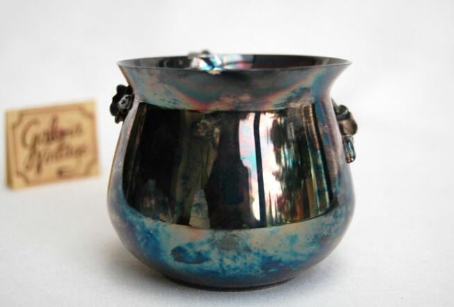 Posrebrzany mlecznik platerowany srebrem róże Resovia PRL