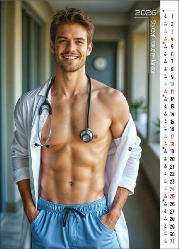 2026 kalendarz z chłopakami 13 kart na spirali