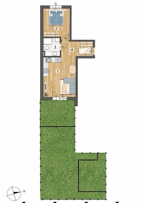 Mieszkanie ze slonecznym ogrodem