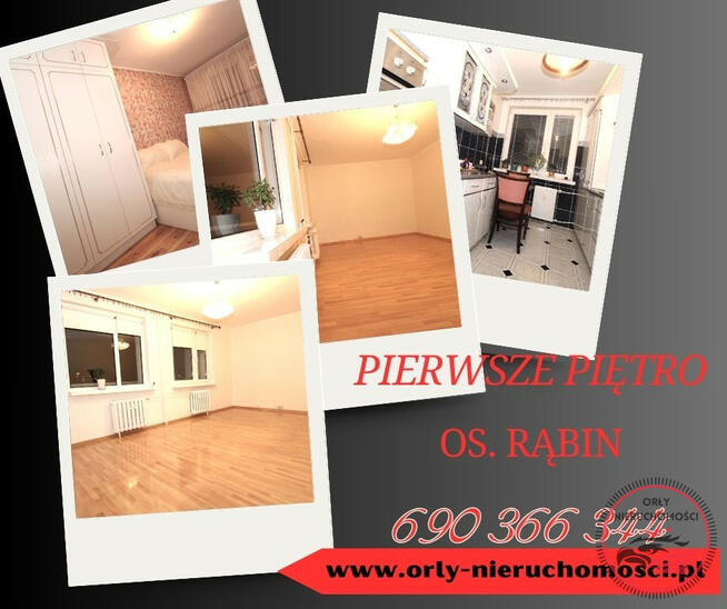 Komfortowe mieszkanie, osiedle Rąbin, 3 pokoje, PIERWSZE PIĘTRO, gotowe do zamie