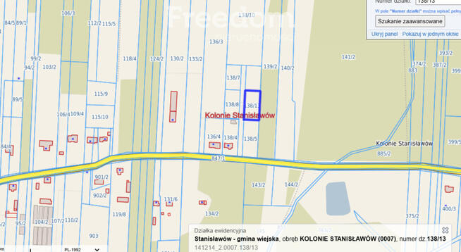 Działka budowlana Kolonie Stanisławów powiat Mińsk