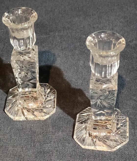 kryształy -bombonierka, świeczniki i wazonik (Nr 21--25)