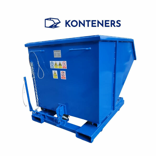 Kontener metalowy samowyładowczy 1m3 / TARTAK/ TROCINY