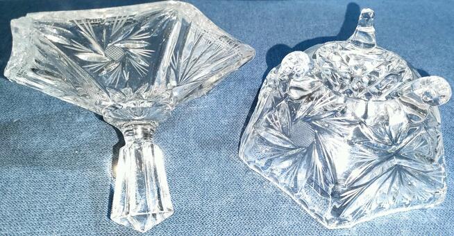 kryształy -bombonierka, świeczniki i wazonik (Nr 21--25)
