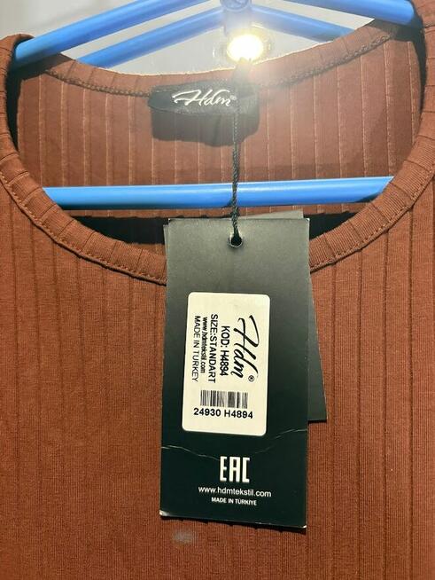 HDM brązowa sukienka w prążki