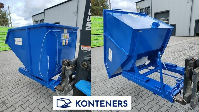 kontener samowyładowczy, pojemnik metalowy 1m3 ZŁOM/ ODPADY