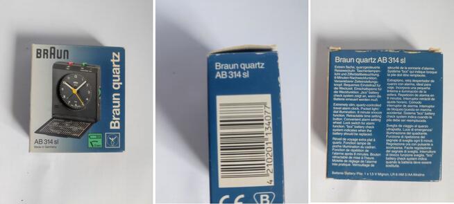 Budzik kwarcowy Braun AB 314 SL zabytkowy unikat retro kolek