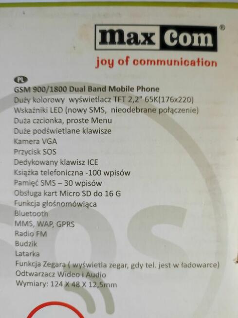 telefon komórkowy Maxcom MM720BB dla seniorów i osób starszy
