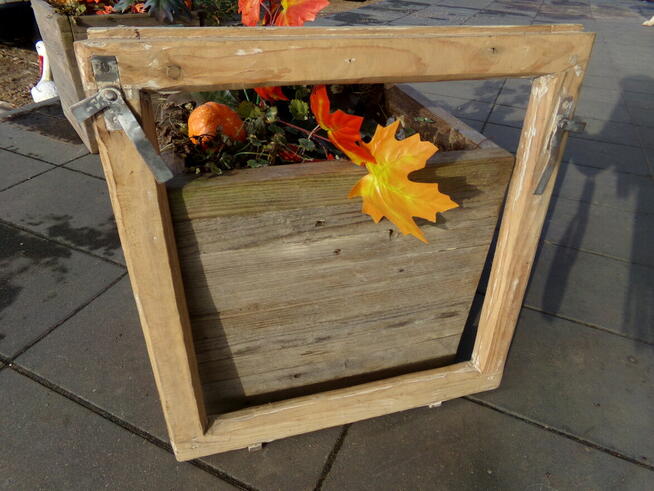 Stare okna drewniane rama retro loft lustro zdjęcie 55x58