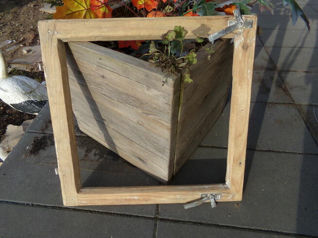 Stare okna drewniane rama retro loft lustro zdjęcie 55x58