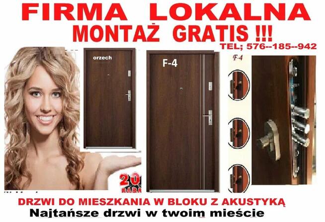Drzwi wejściowe ZEWNĘTRZNE antywłamaniowe z montażem