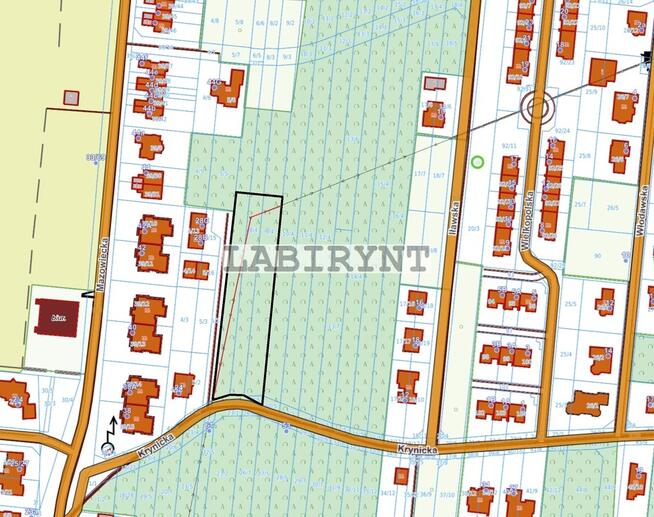 Parkitka, Krynicka, 3578m2, szerokość 28m lub 39m