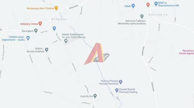 Działka budowlana Kobylany gm. Zabierzów, Jana Pawła II