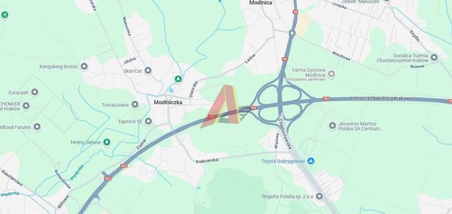 Działka usługowa Modlnica gm. Wielka Wieś, Jasnogórska