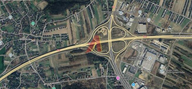 Działka usługowa Modlnica gm. Wielka Wieś, Jasnogórska