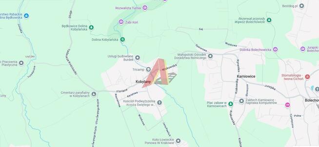 Działka budowlana Kobylany gm. Zabierzów, Jana Pawła II